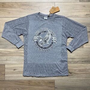 US Vintage Mens Lake Of The Ozarks Missouri Long Sleeve Graphic‎ Shirt L Silver
